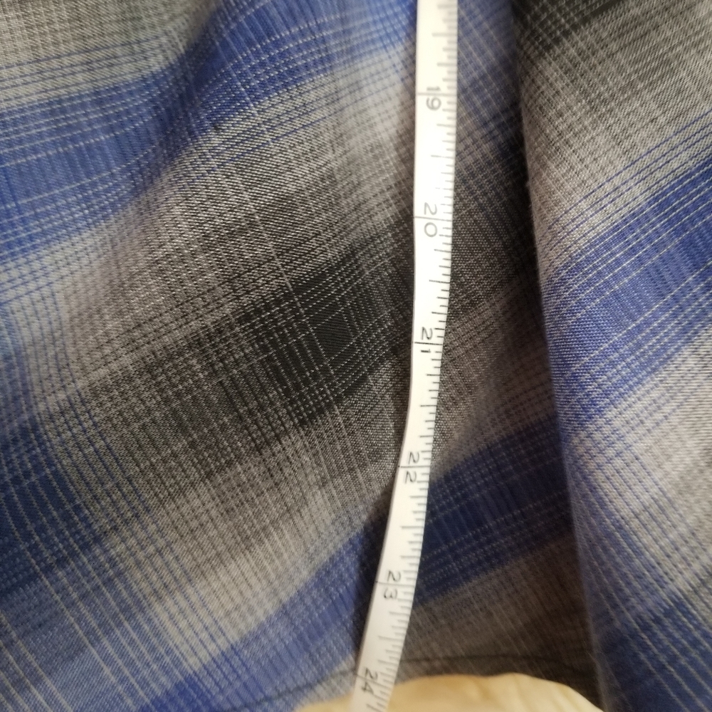 Plaid Skirt Circle Skirt Midi Blue Grey XS - Picture 6 of 7